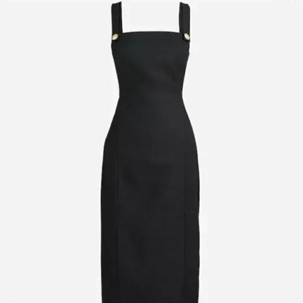 J.crew Colleen Stretch linen-blend sheath dress in Black NWT size 10 - Picture 8 of 14